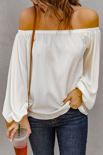 White Elastic Neck Off Shoulder Top