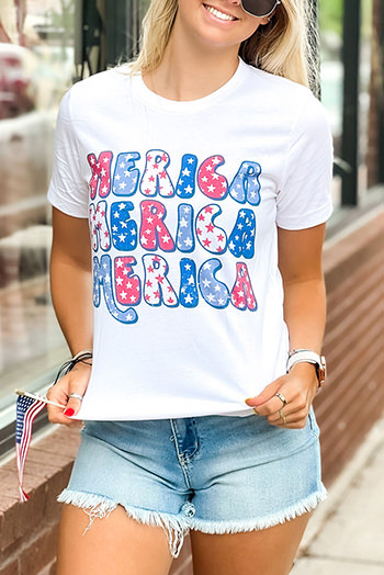 White AMERICA Flag Element Graphic Tee