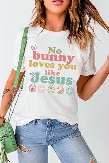 White No Bunny Loves You Like Jesus Easter Day T Shirt