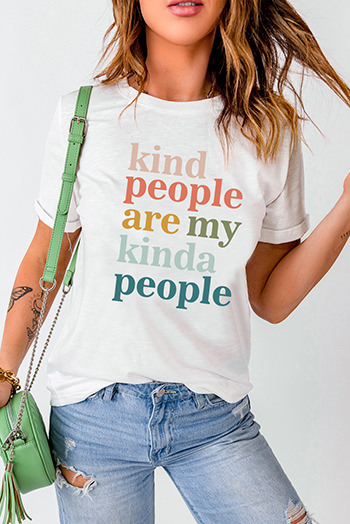 White Kind People Are My Kinda People Crew Neck T Shirt