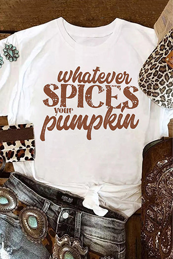 White Whatever Spices Your Pumpkin Graphic Tee