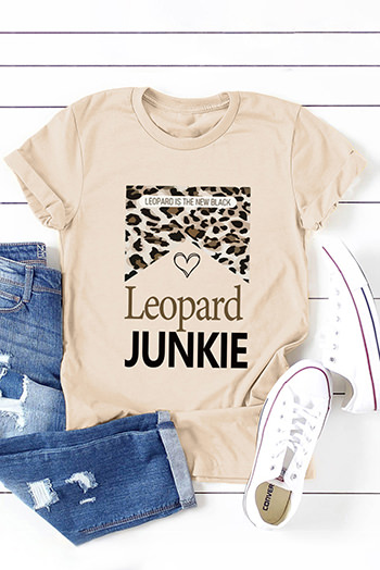 Khaki Leopard JUNKIE Graphic T Shirt