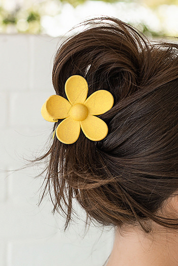 Yellow Flower Hair Claw Clip