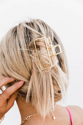 Gold Square Hair Claw Clip