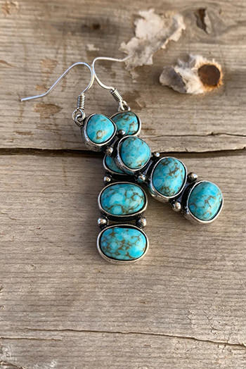 Skobeloff Turquoise Stacked Dangle Earrings