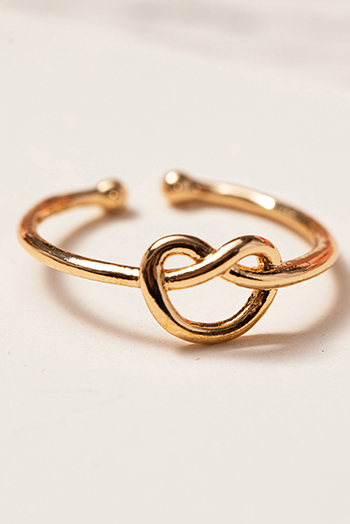 Gold Knot A Heart Valentines Fashion Ring