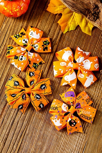 Citrus Halloween Random Pattern Bow Halloween Hair Clip