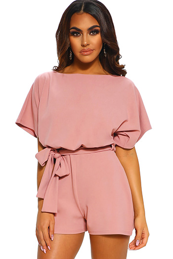 Pink Over The Top Belted Playsuit