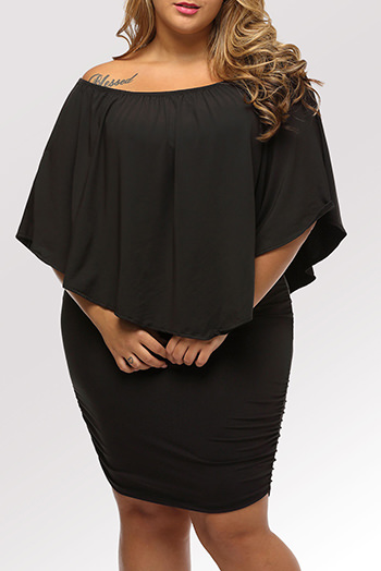 Dressing Layered Black Mini Poncho Dress