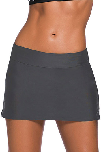 Plus Size Grey Skirted Swim Bikini Bottom