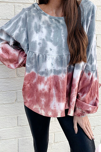 Tie Dye Sleeve Loose Sweatshirt