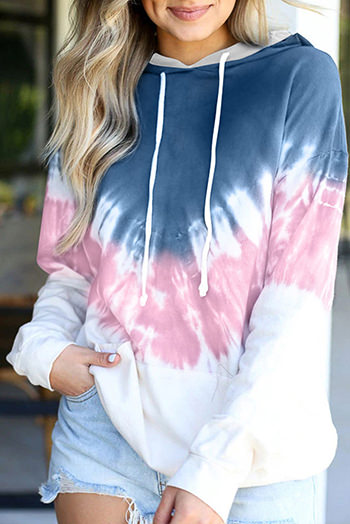 Pink and Blue Tie Dye Hoodie