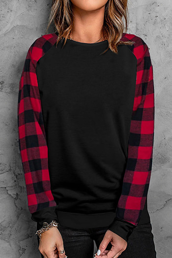 Black Buffalo Plaid Long Sleeve Sweatshirt