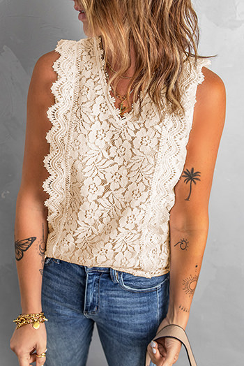 Lace V Neck Tank Top