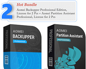 AOMEI Backupper Professional, 2PCs + AOMEI Partition Assistant Professional, 2PCs