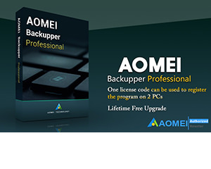 AOMEI Backupper Professional Edition, Lifetime Free Upgrade, 2 PCs