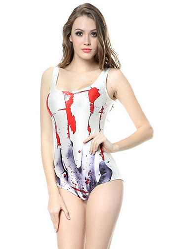 Blood Sanger Print One-piece Swimsuit