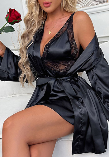 Charmeuse Babydoll and Robe Set