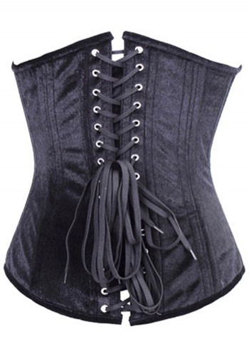 Steel Boned Velvet Zipper Corset