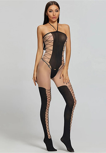 Sexy Transparent Catsuit Open Crotch Body Stockings