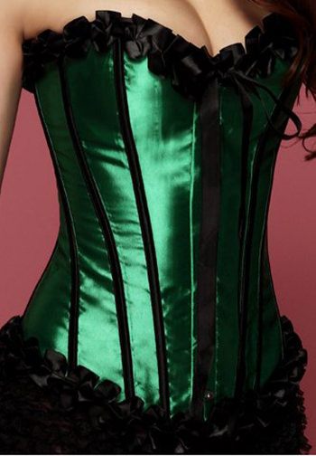 Green Strapless Burlesque Corset