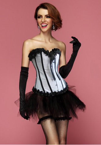 Pin-Up Beauty Corset With Black Tutu Skirt