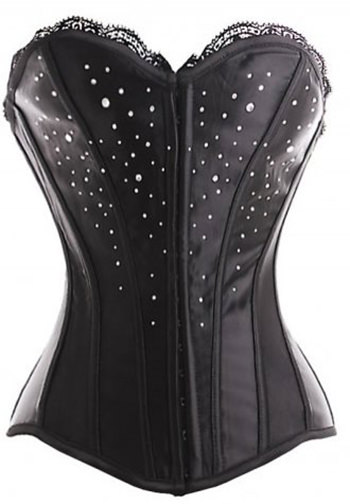 Trendy American Sequins Long Line Corset Bustier