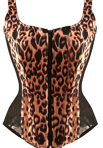 Burlesque Sexy Tights Leopard Animal Print Corset