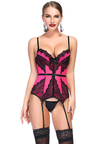 Burlesque Lace Overlay Jacquard Corset