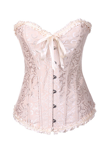 Embroidered Ruffled Trim Bustier