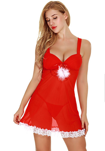 Sexy Santa Lace Chemise