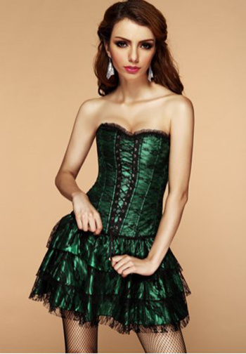 Emerald Lace Corset Dress