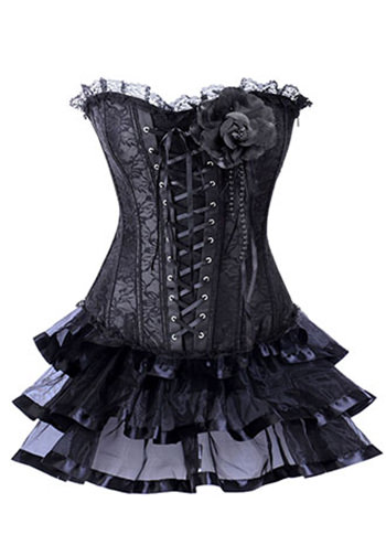 Black Lace Corset With Multilayer Skirt