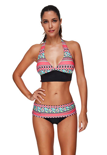 Bohemian Style Sexy Halter Neck Swimsuit