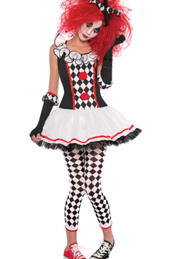 Harlequin Pleated Dress Costume