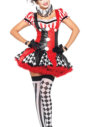 Naughty Harlequin Clown Costume