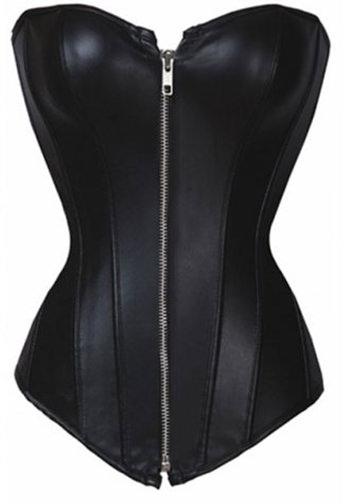 Black Strapless PVC Corset Bustier