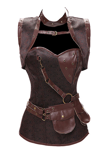 Steel Boned Corset with Shrug Jacket and Belt