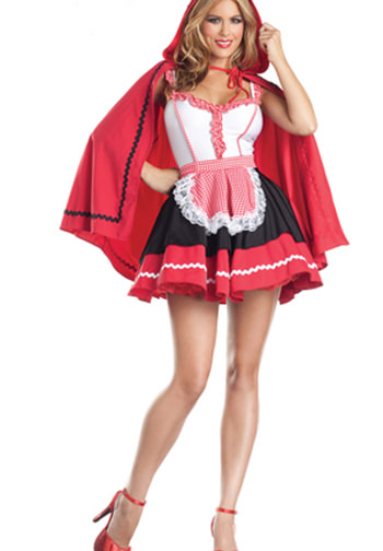 Romantic Red Hood French Maid Costume