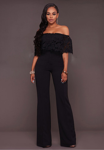 Lace Top Strapless Jumpsuit