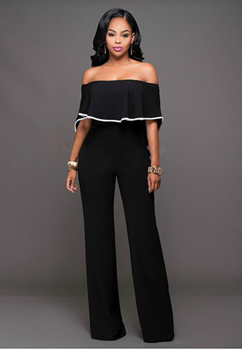 Off The Shoulder Flounce Jumpsuit