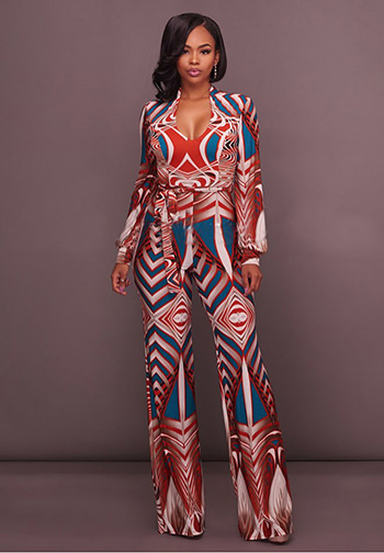 Abstract Print Jumpsuit