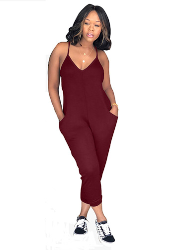 Sexy Classic Solid Color Sleeveless Jumpsuit