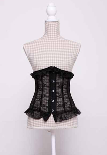 Black Lace Underbust Corset (Up to 5XL available)