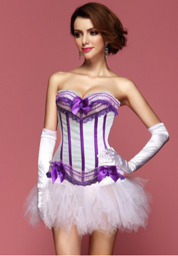 Purple Passion Burlesque Corset with Tutu Skirt