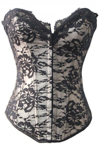 Aesthetic Lace Trimmed Tapestry Corset Bustier