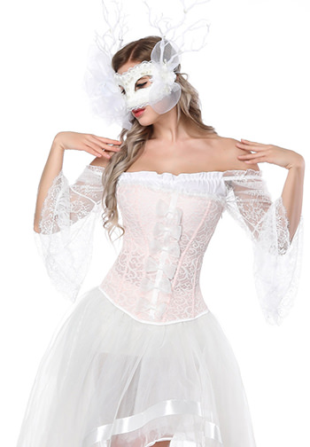 Pink Jacquard Lace Corset