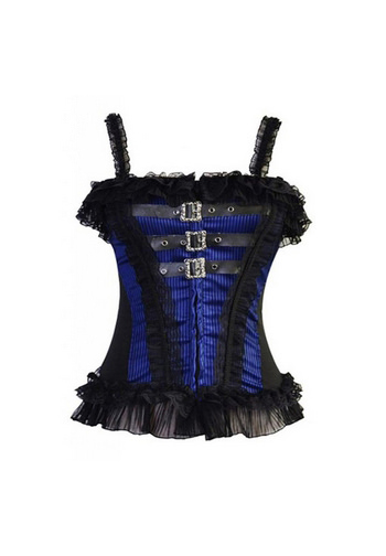 Lace Trim Buckle Straps Bustier