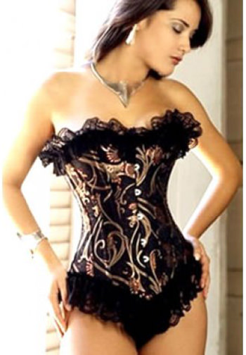 Black Glamour Overbust Corset Bustier