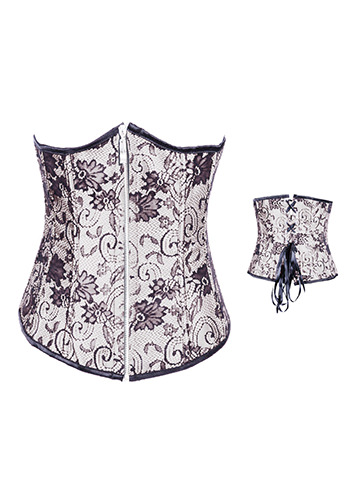 Floral Lace White Waist Training Corset